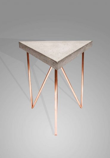 Copper Concrete triangle – a side table